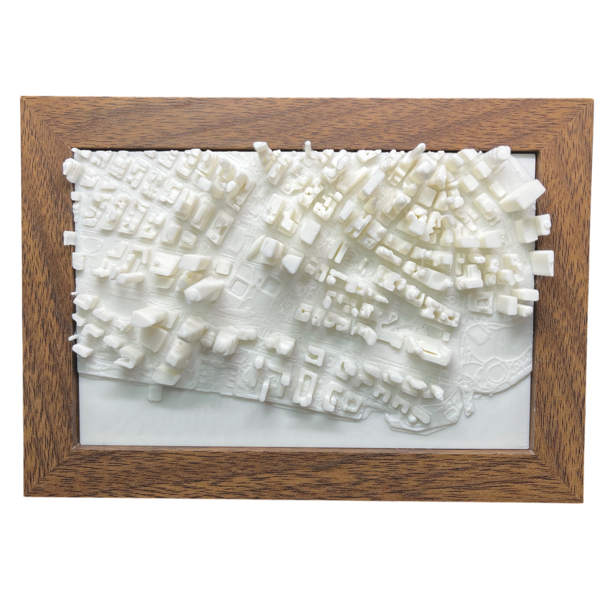 Detalle de los rascacielos de Manhattan en relieve 3D