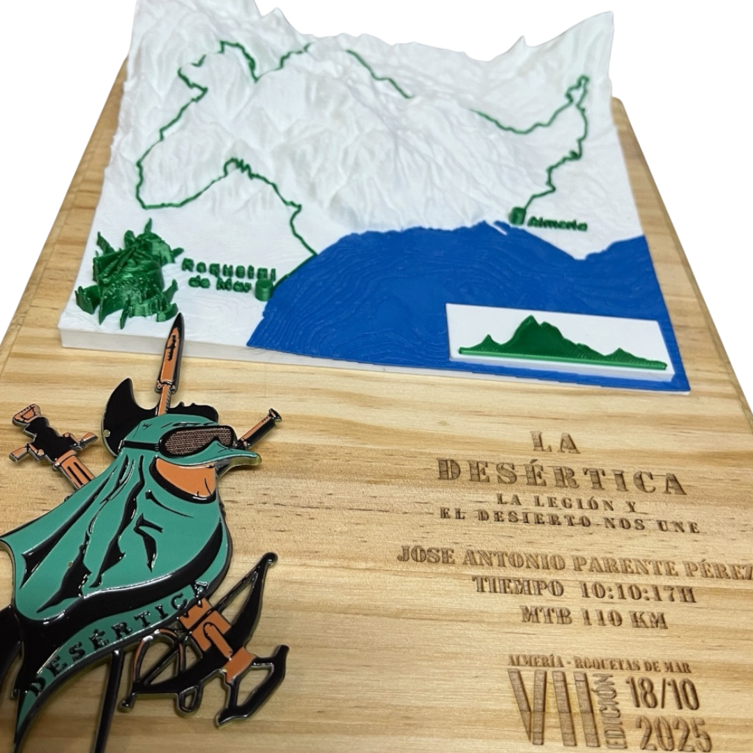 Detalle del trazado de La Desértica en relieve