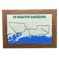 Recorrido de la Media Maratón de Barcelona en relieve 3D hecho a mano
