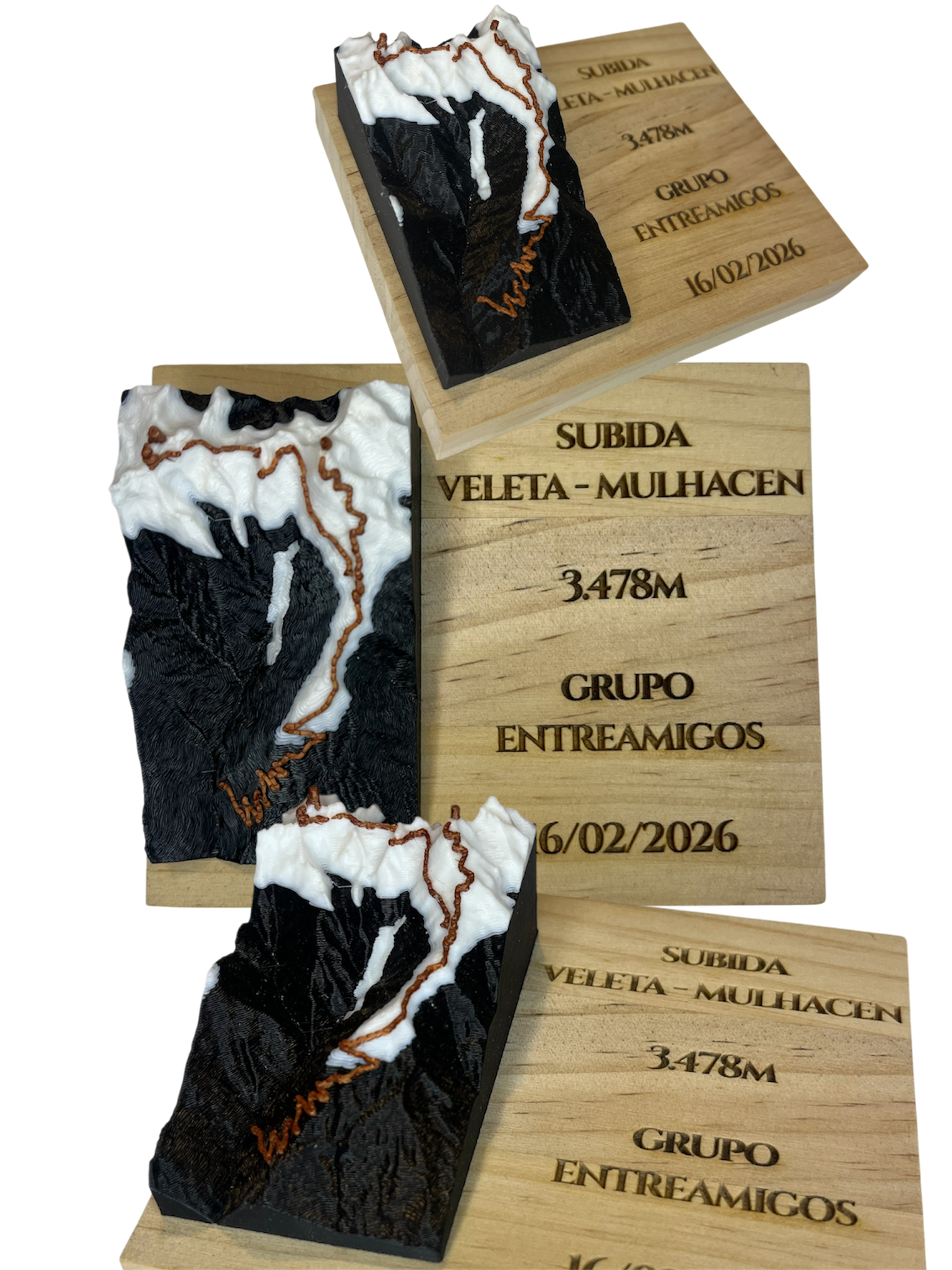 Subida al Mulhacén y el Veleta en relieve 3D hecho a mano