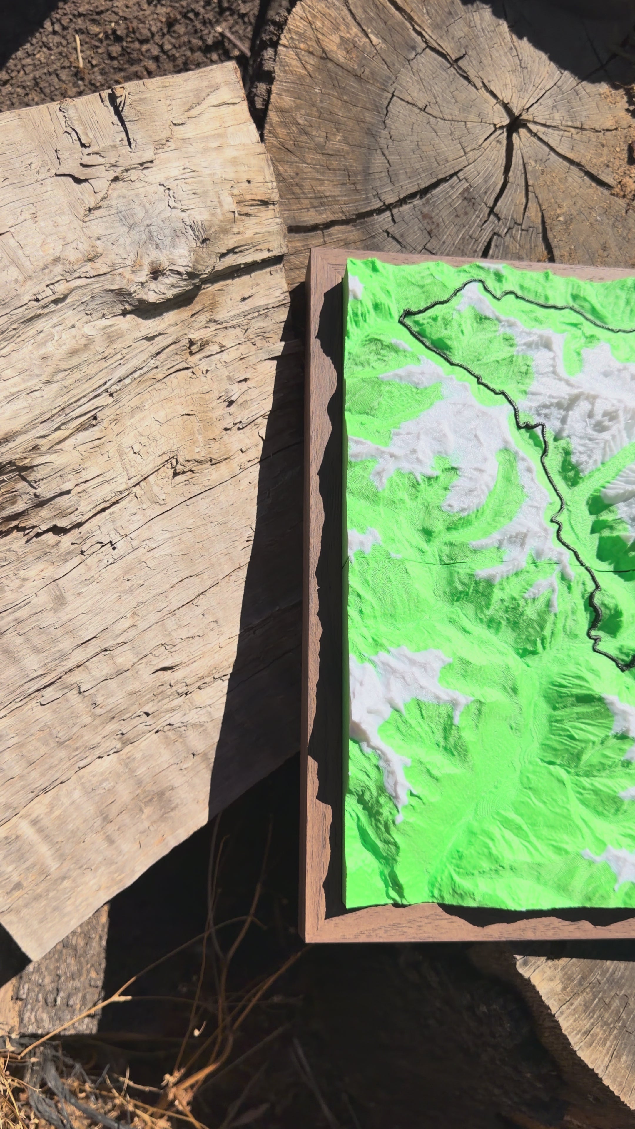 UTMB — 174 km · Relieve 3D · Edición Ultra 40×30 cm